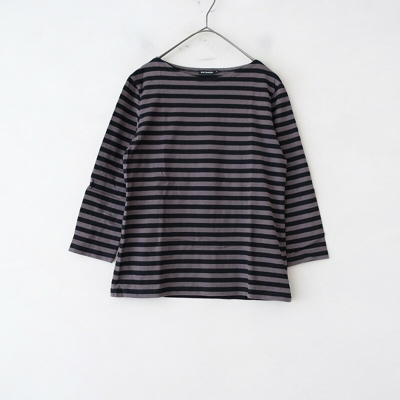 マリメッコ marimekko コットンボーダーボートネックTシャツ S 【中古】【60E42】