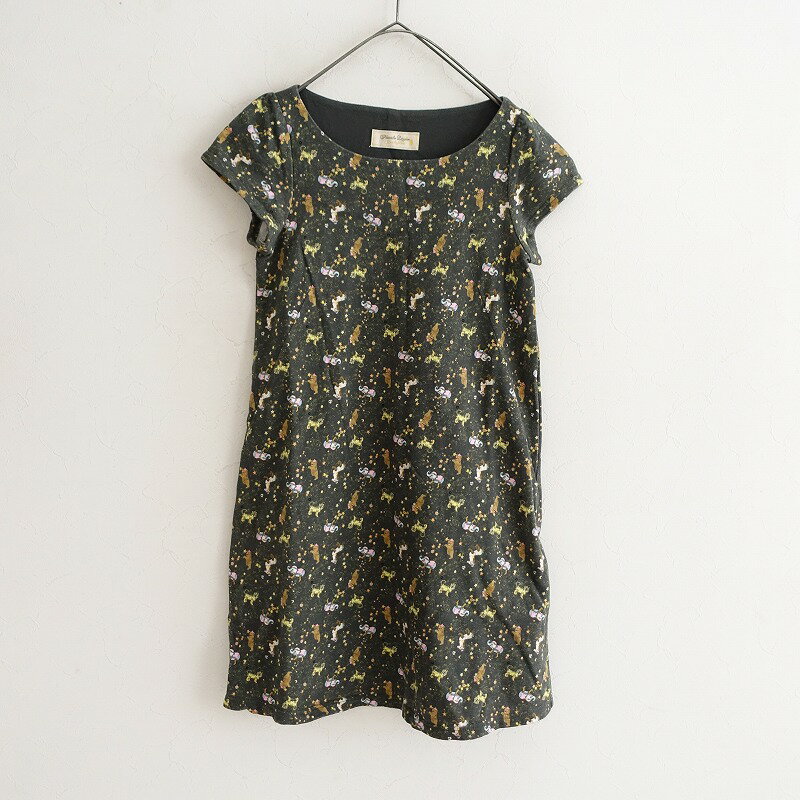 Rakuten - フランシュリッペ franche lippee スウェットプリントワンピース M 【中古】【50J42】