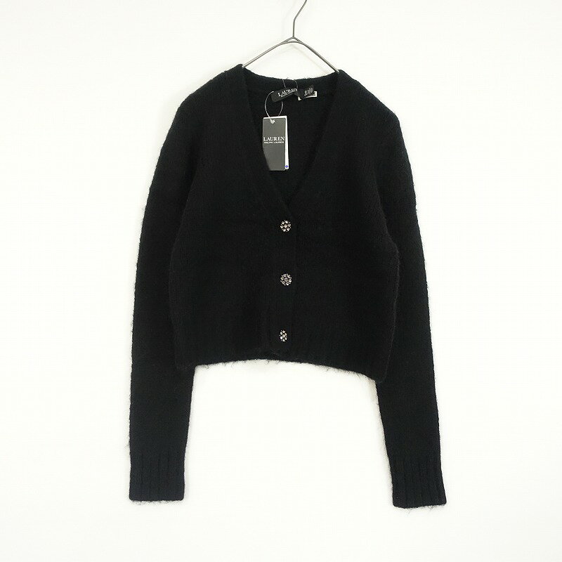 【定価3.1万】ローレンラルフローレン LAUREN RALPH LAUREN ウールブレンドクロップドVネックカーディガン XS 【中古】【70K42】