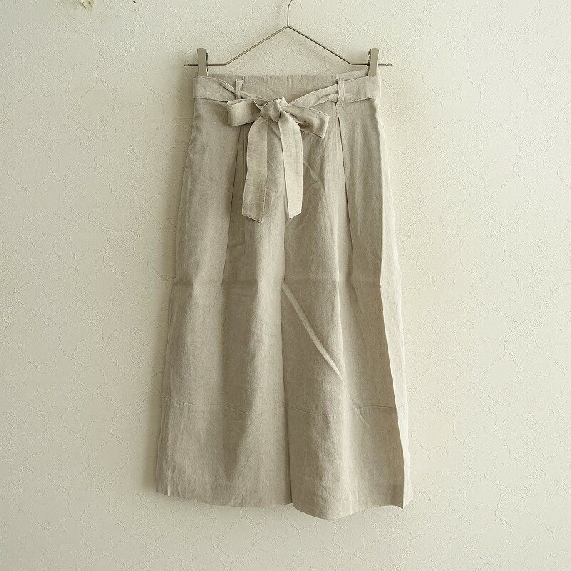 【2024/SS/定価2.2万】 23区 洗える リネンレーヨンストレッチタックスカート 30/P3/W53-57/H81-85 【中古】【31L42】