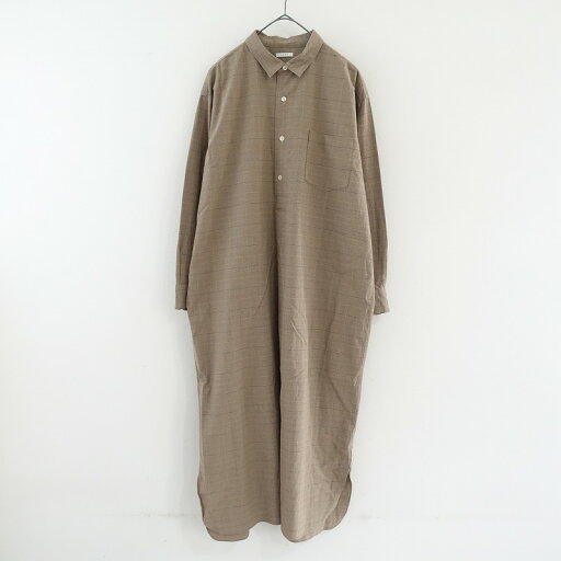 リノ LENO コットンシルクグレンチェックシャツワンピース 1 【中古】【72L42】 リノ LENO コットンシルクグレンチェックシャツワンピース 1 【中古】【72L42】