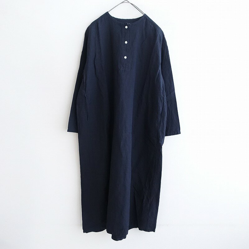 【定価3.0万】ホームスパン homspun コットンツイルノーカラーワンピース M 【中古】【30A52】
