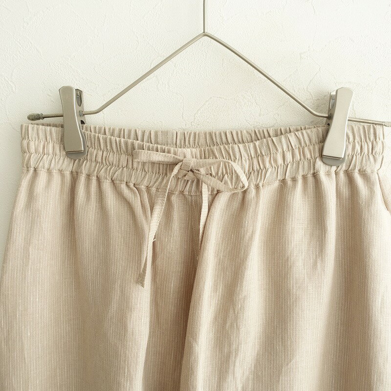 マリアプラス Maglia Plus リネンストライプイージーフレアパンツ F 【中古】【60A52】