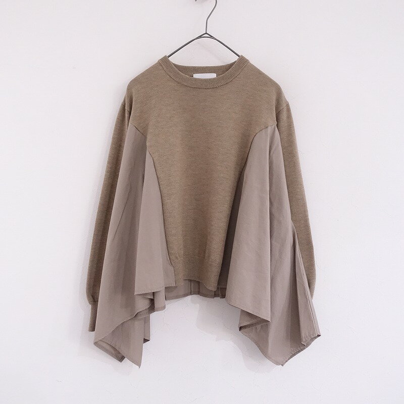Rakuten - クラネ CLANE クルーネックニット+フレア布帛ドッキングプルオーバー 1 【中古】【61A52】