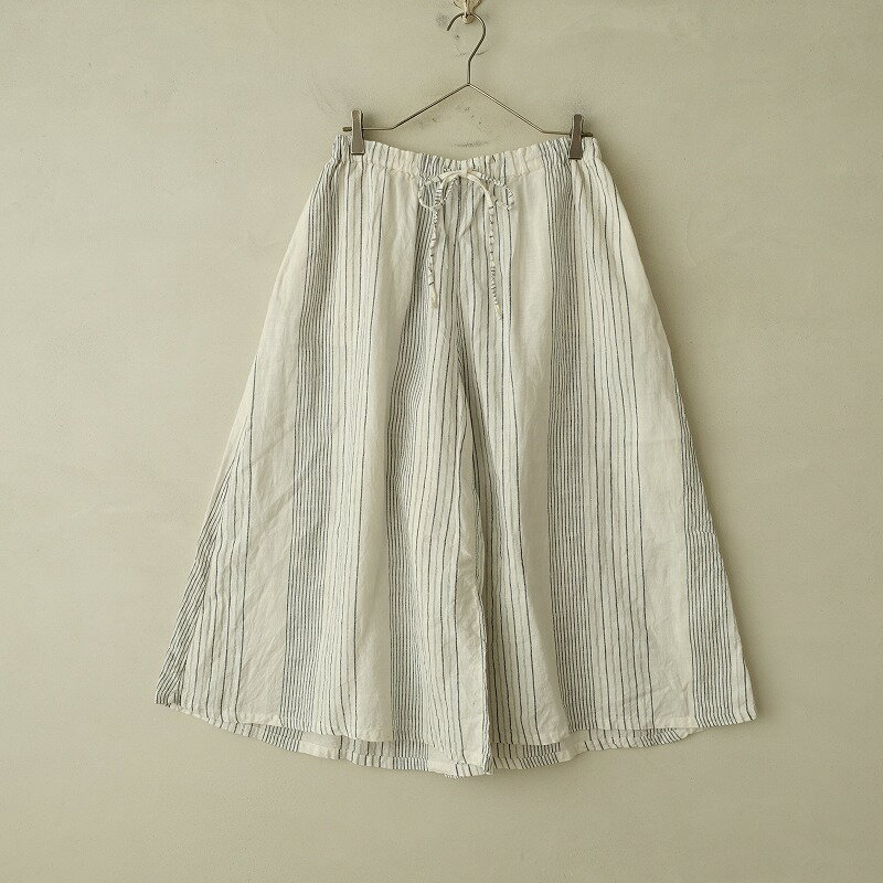 ネストローブ nest Robe リネンストライプワイドパンツ - 【中古】【81A52】