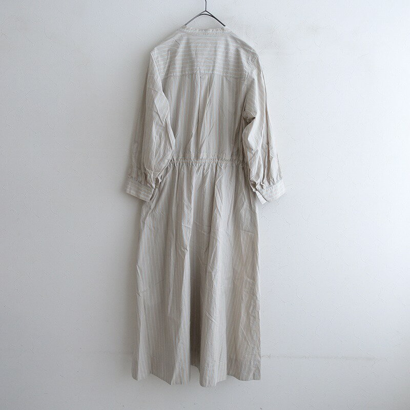 【2022/定価2.9万】クロス＆クロス Cloth&Cross マルチストライプスタンドカラーシャツワンピース 1 【中古】【50C52】