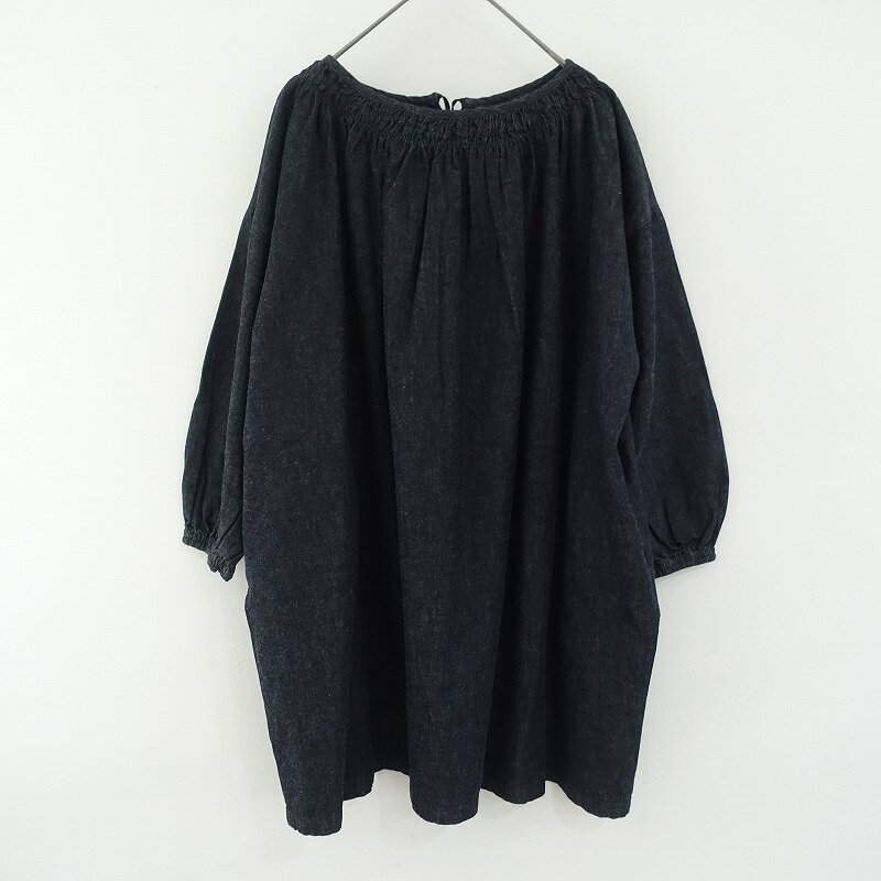 【2024/定価2.8万】ネストローブ nest Robe コットンリネンダンガリーギャザーチュニック F 【中古】【42D52】