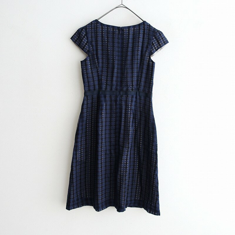 トッカ TOCCA キャップスリーブチェックシアーワンピース 0 【中古】【40E52】