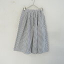 【美品/定価1万】ナル NARU コットンストライプギャザースカート 1 【中古】【82E52】
