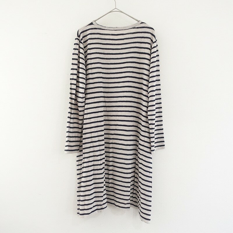 ヴラスブラム Vlas Blomme ボーダーコルトレイクリネンフレアチュニックカットソー 1 【中古】【50F52】