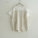【2023/定価1.4万】ヒューマンウーマン HUMAN WOMAN 異素材コンビギャザートップス M 【中古】【50F52】(4)