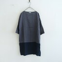 フォグリネンワーク fog linen work リネン配色切り替えチュニック - 【中古】【42F52】