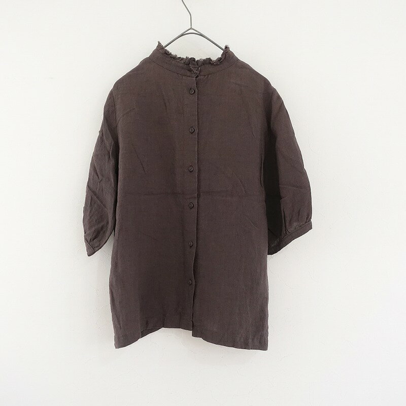 モトミ motomi.m リネンネックフリル背開きブラウス - 【中古】【52F52】 2