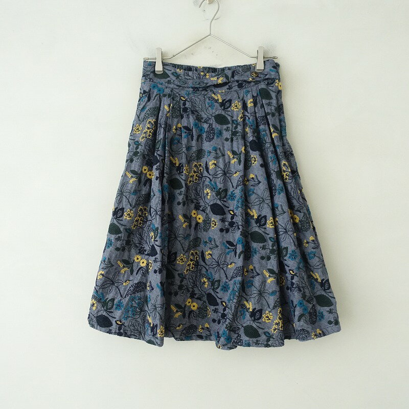 エバーラスティングスプラウト everlasting sprout コットン刺しゅうフレアスカート 【中古】【81G52】