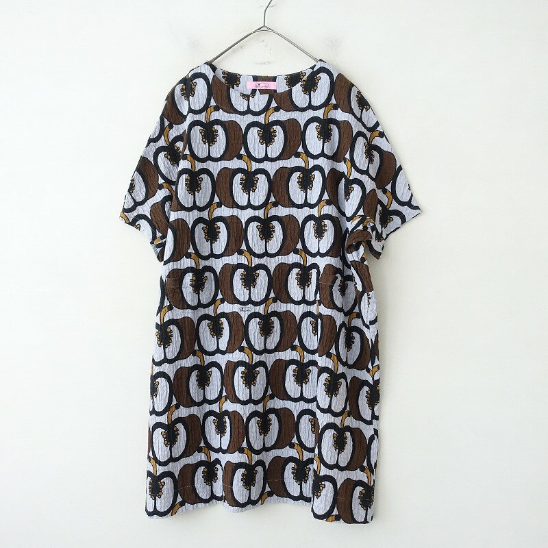 【定価2万】プープレ peu pres パプリカプリントBIGシルエットミニポケットワンピース F 【中古】【42I..