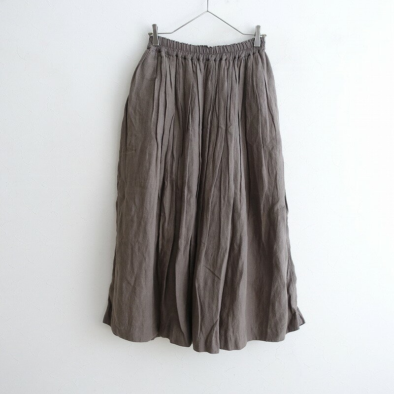 イチ アンティークス ICHI Antiquite’s リネンギャザースカート 【中古】【72J52】