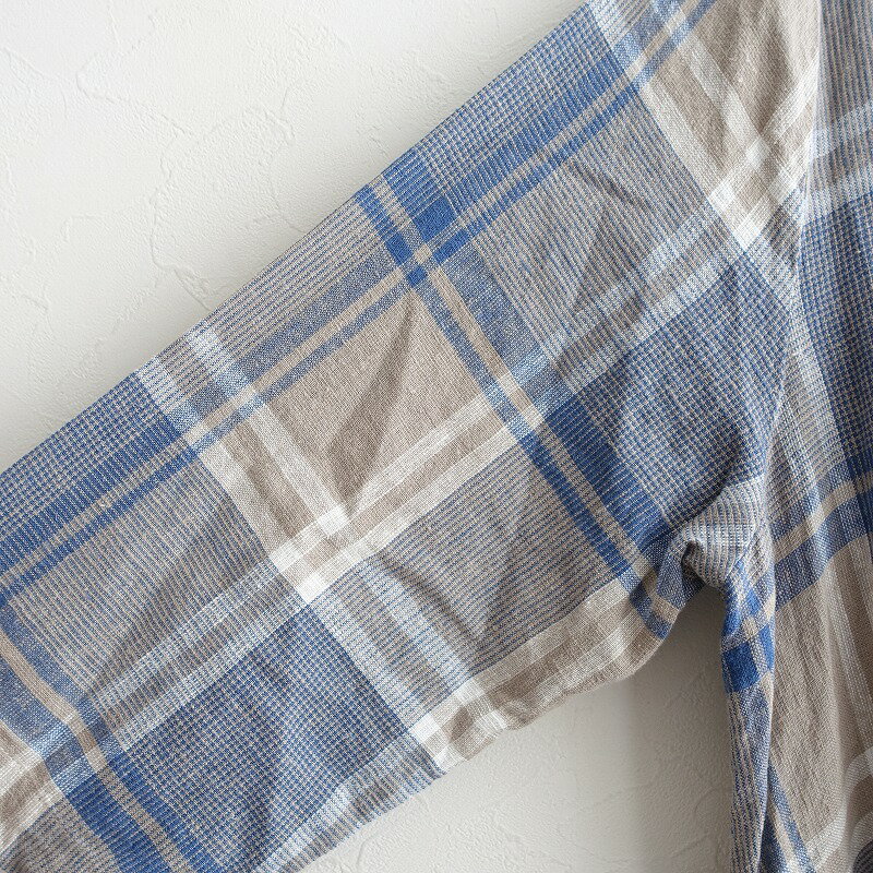 リラシク LILASIC リネン混チェックワンピース L 【中古】【82J52】