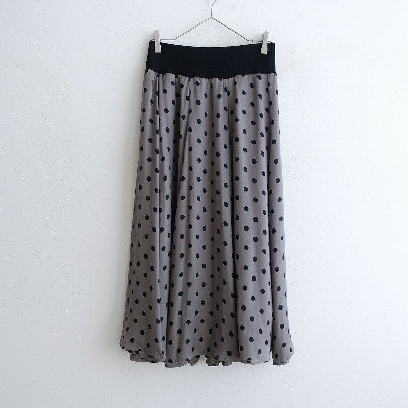 【未使用】ジプシーブルー GIPSYBLUE ドットプルオンドレープフレアスカート 11 【中古】【10K52】