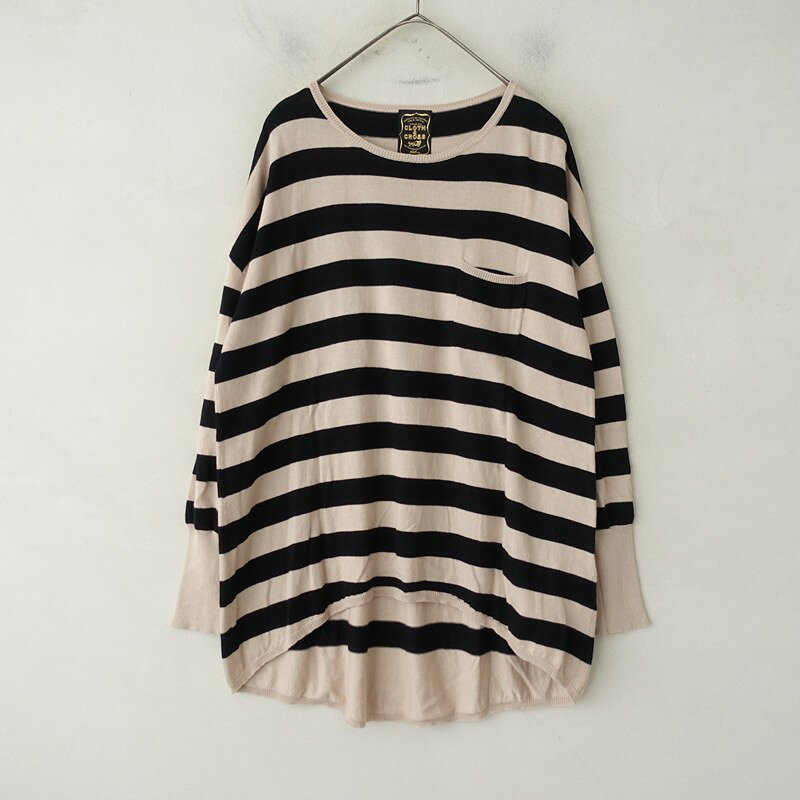 クロス＆クロス Cloth&Cross ボーダーテールカットプルオーバー 【中古】【81B62】