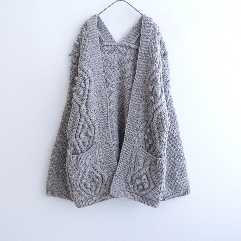 乐天商城 - 【定価3.7万】ネストローブ nest Robe ペルーニットポップコーンケーブルカーディガン F 【中古】【80C62】