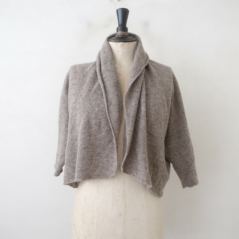 乐天商城 - 【定価4.4万】アンドウール AND WOOL ヤク糸の襟付きボレロ F 【中古】【11C62】
