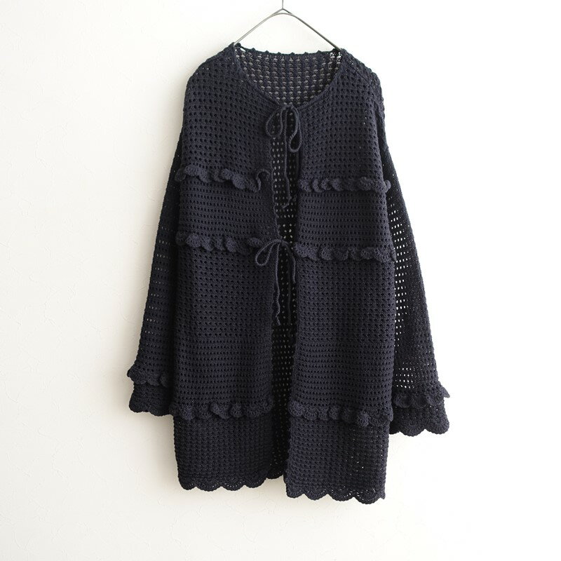 Rakuten - 【定価1.5万】ビームスボーイ BEAMS BOY フリルニットカーディガン 【中古】【91C62】