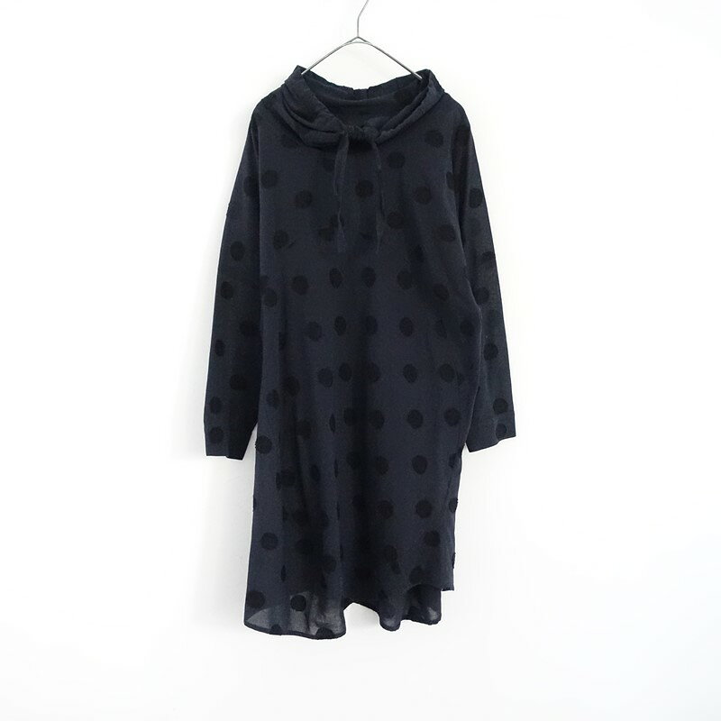 ジウ 慈雨 ハイネックドット柄チュニック 40 【中古】【03C62】