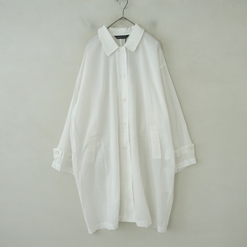 乐天商城 - 【美品/225SS/定価2.3万】ミズイロインド mizuiro-ind シアーステンカラーロングシャツ 【中古】【81D62】