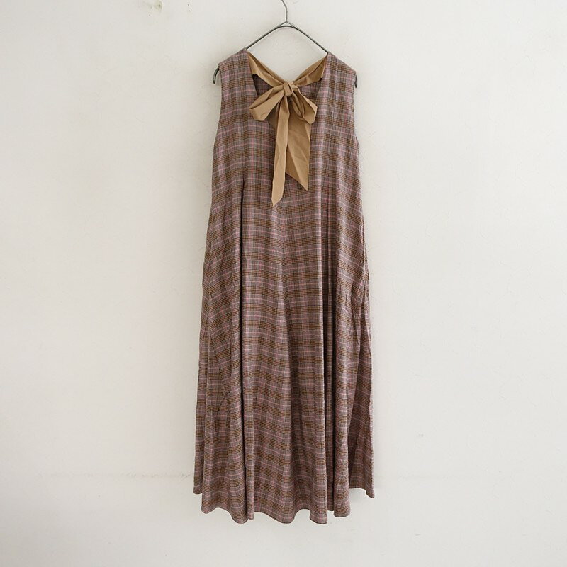 【定価1.2万】ミラオーウェン Mila Owen チェックフレアノースリーブワンピース 1 【中古】【40E62】 auc-drop-10328901 ブランド古着買取drop サンプル画像2