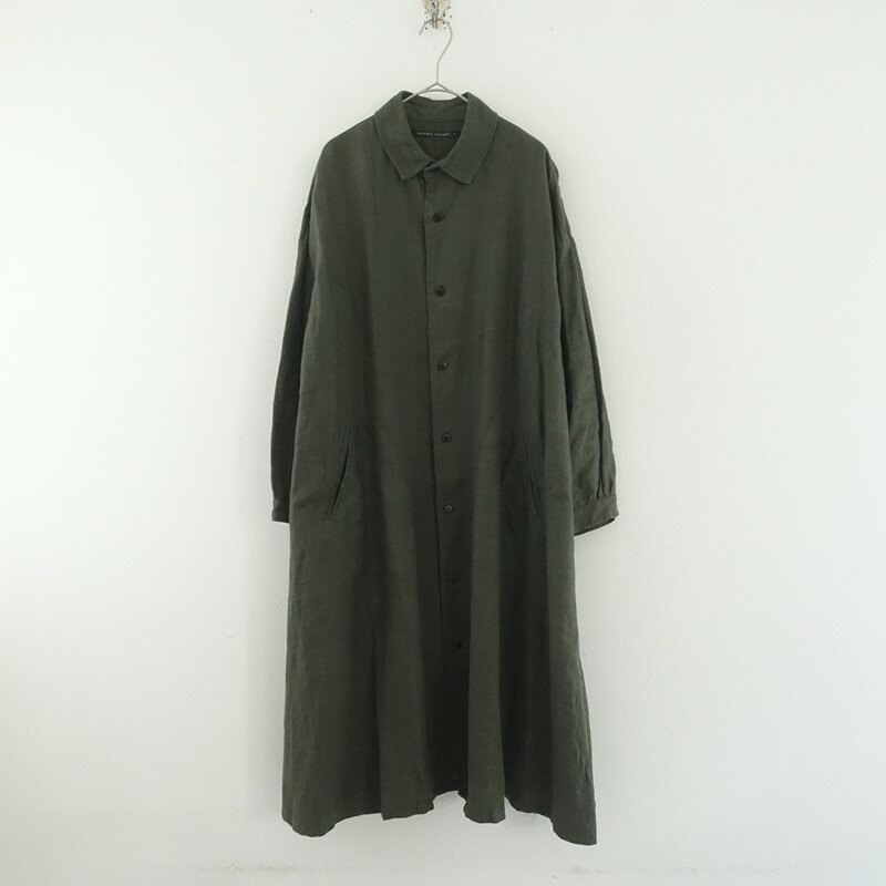 Rakuten - ナチュラルランドリー NATURAL LAUNDRY リネンフランネルAラインシャツワンピース 2 【中古】【11E62】