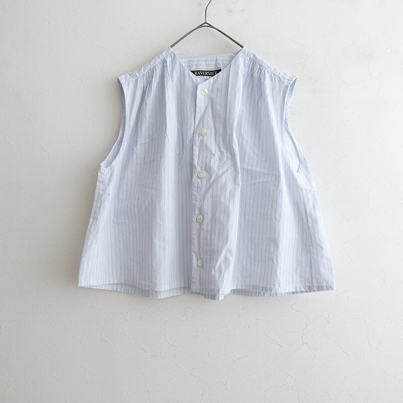 ハバーサック HAVER SACK コットンストライプノースリーブブラウス 1 