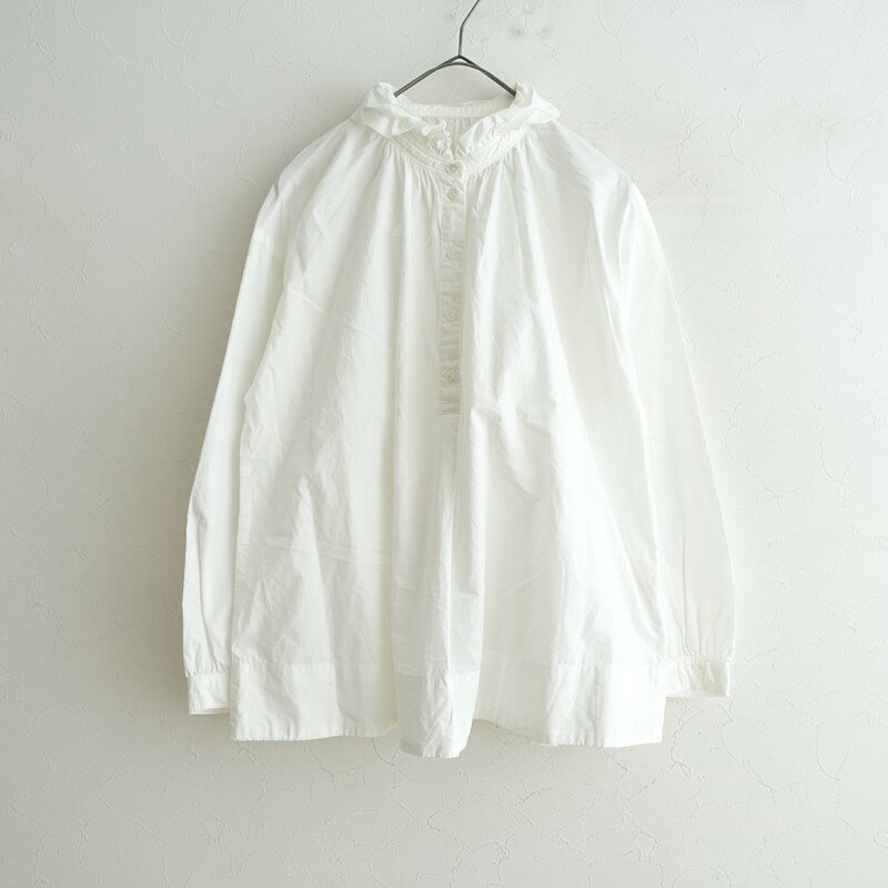 極美品】ネストローブ リネンラッフルカラー 近江晒し ギャザー 