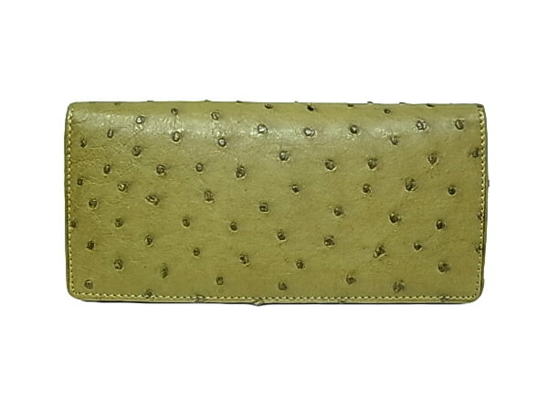 :オーストリッチ長財布カーキost...