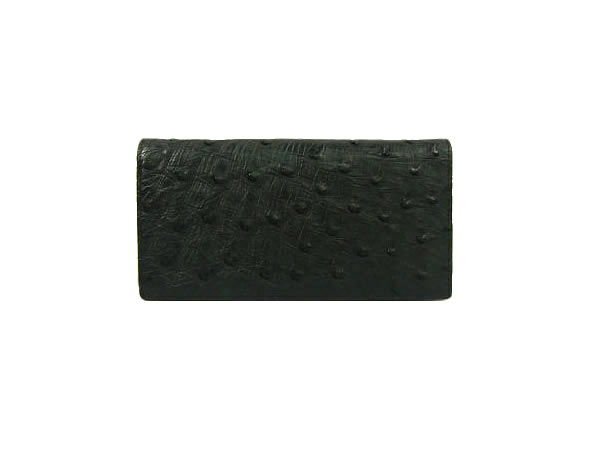 :オーストリッチ 長札入れ ブラック【新品】財布