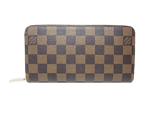 ルイ・ヴィトン ●ダミエ ファスナー【送料無料】長財布 ジッピー ウォレット N60015 エベヌ LOUIS VUITTON 財布ルイ・ヴィトン 【美品】ヴィトン
