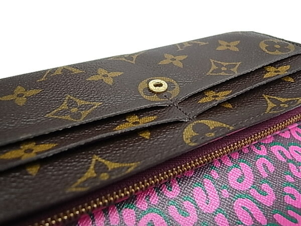 ルイ・ヴィトン モノグラム ファスナー長財布【送料無料】 レオパード ルージュフォーヴィスト M60106 LOUIS VUITTON ヴィトン 財布 【中古】