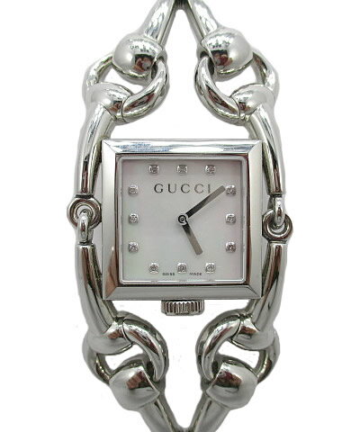 グッチ クォーツ 腕時計 レディース エルメス クォーツ ダイヤモンド入り レディース Gucci ウォッチ 中古 ボッカデラヴェリタ