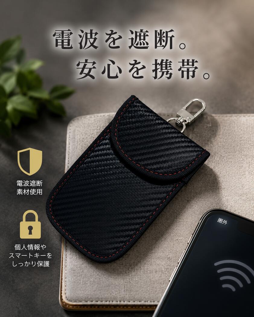 【リレーアタック 盗難防止】スマートキーケース キーケース 電波遮断ポーチ スマ...