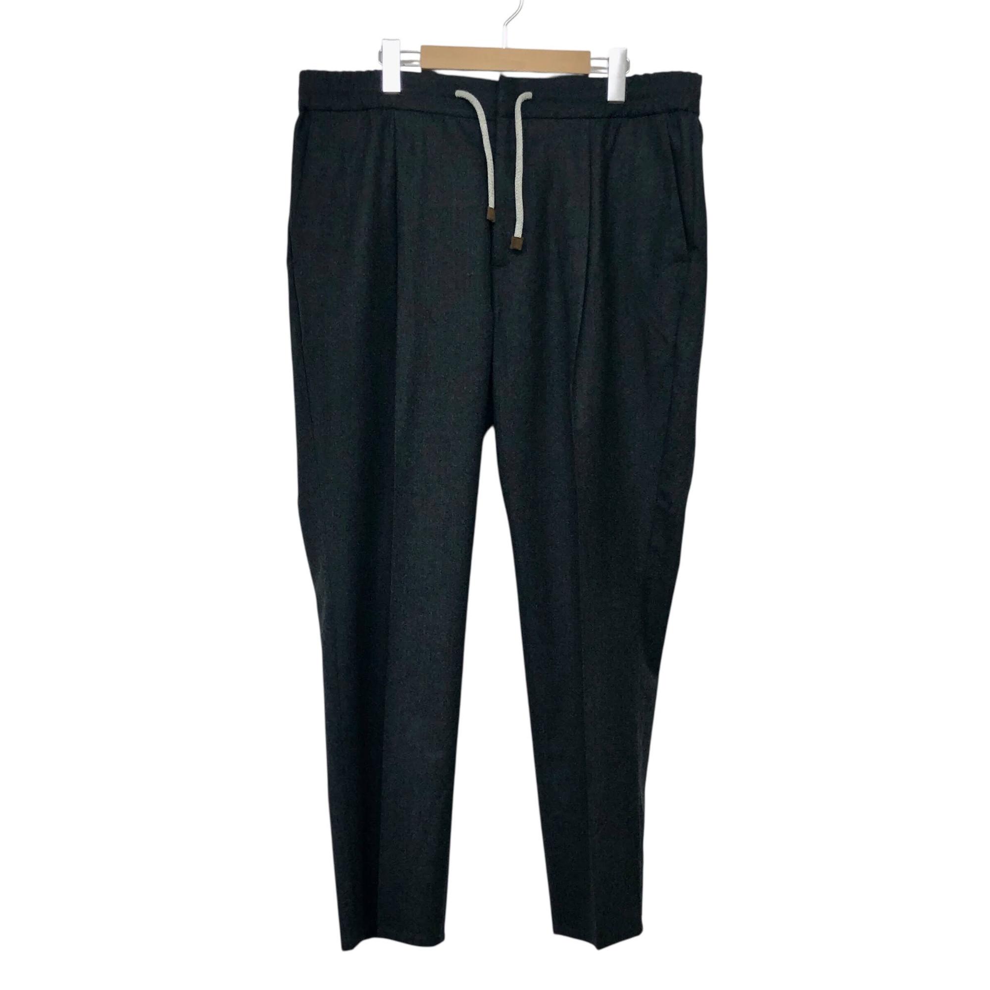 Rakuten - 美品/BRUNELLO CUCINELLI/ブルネロクチネリ/1プリーツ/スラックス/ウール/ダークグレー/サイズ54/メンズ/RS0018