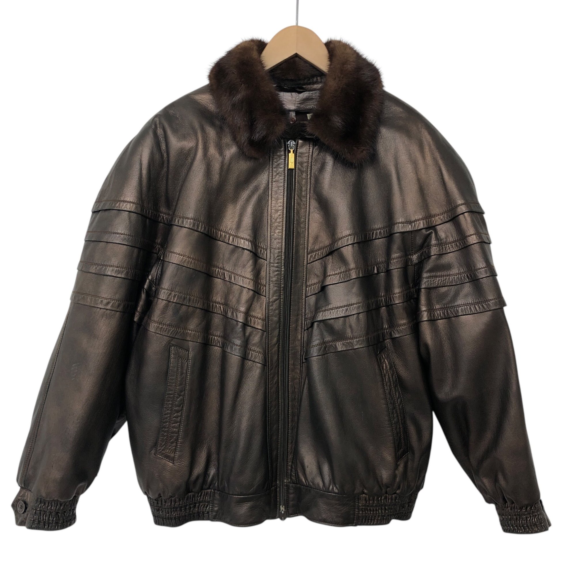 ZILLI ジリー ブルゾン 襟3way ネイビー ファー付き Zilli Blue Cashmere Leather Beaver Fur Coat | IsuiT