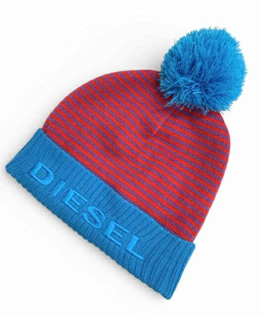 未使用/タグ付き/DIESEL/ディーゼル/ニットキャップ/ボーダー/ブルー×レッド×パープル/メンズ/ユニセックス/FC3413(4.0)