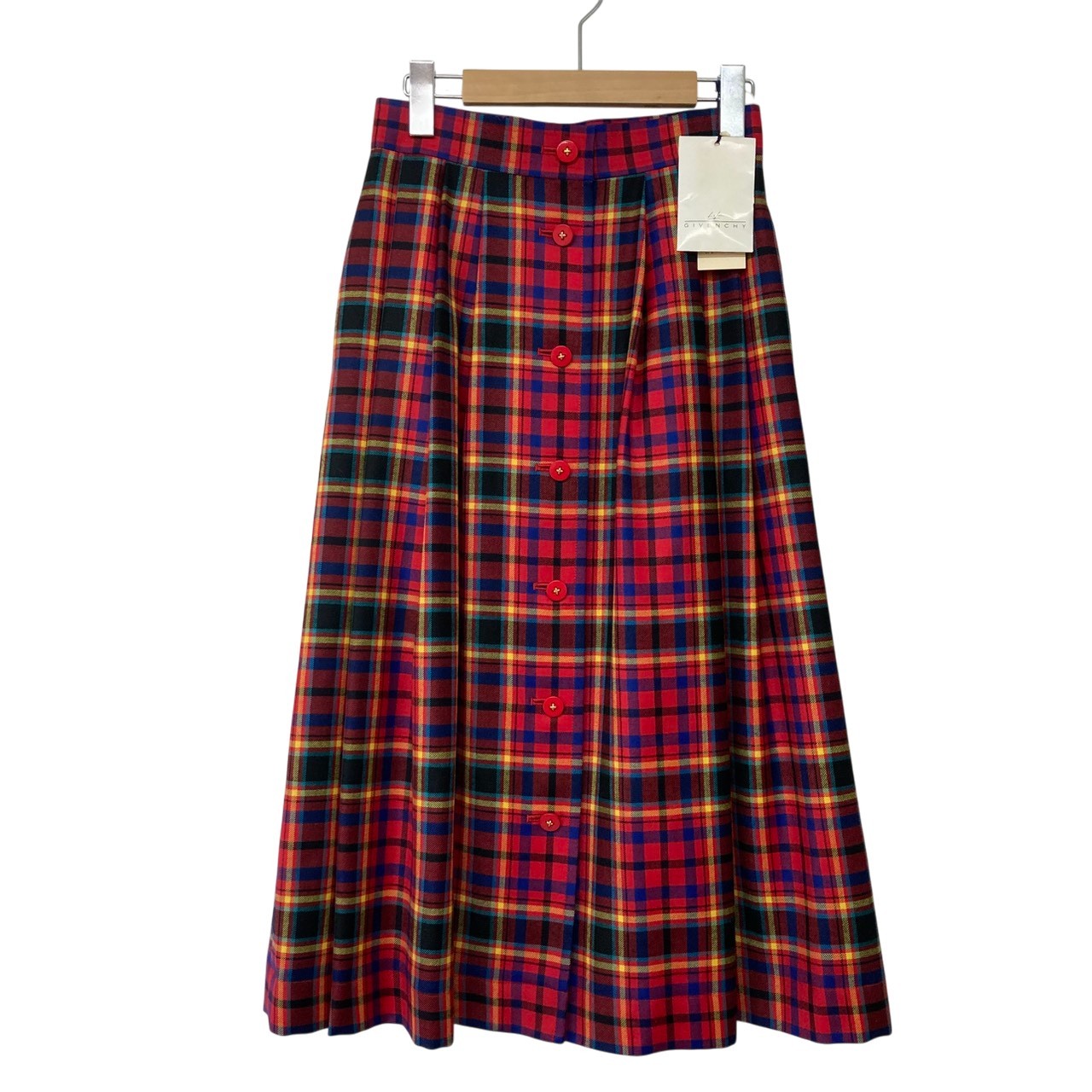 Rakuten - タグ付き/極美品/GIVENCHY/ジバンシー/ヴィンテージ/タータンチェック/タックスカート/Aライン/サイズ11号/レディース/RS0261