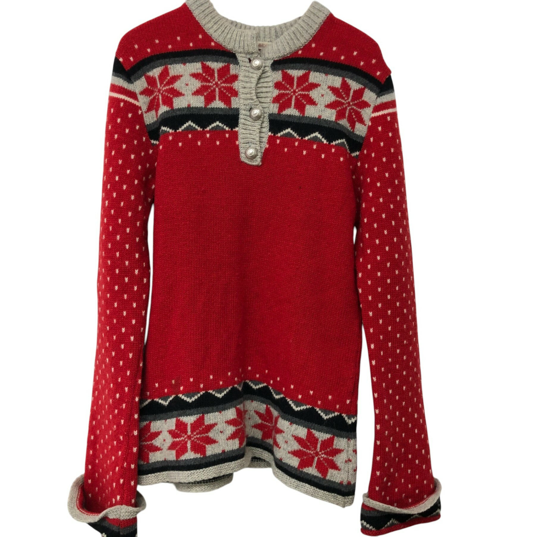 Rakuten - HYSTERIC GLAMOUR/ヒステリックグラマー/初期/コンチョボタン/ノルディック柄/ヘンリーネックニット/サイズF/レディース/RS0300