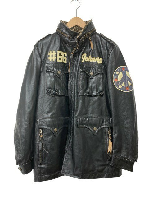 Rakuten - Schott/ショット/M65/レザージャケット/内側レオパード/サイズM/ブラック/ワッペン/メンズ/RS0416