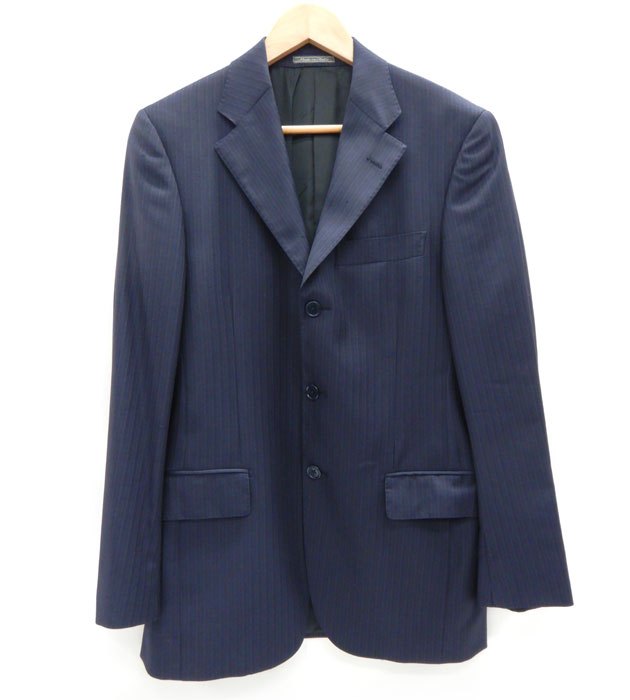 Rakuten - salvatore ferragamo/サルヴァトーレフェラガモ/ストライプ柄/テーラードジャケット/ネイビー/サイズ46/メンズ/FB3414