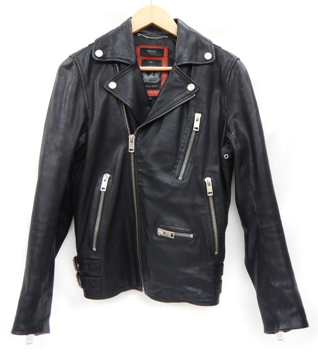 DIESEL ディーゼル/RN93243 CA25594/ダブルレザーライダースジャケット 羊革 サイズXS 黒 ブラック/メンズ/FB2098