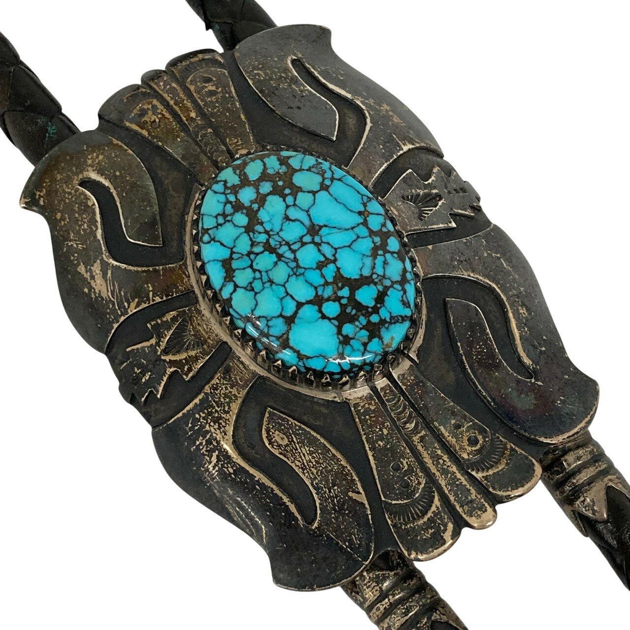 Thomas Singer/トーマス シンガー/ナバホ族/ループタイ/スターリングシルバー/ターコイズ/キングマンブラック/メンズ/RS0604