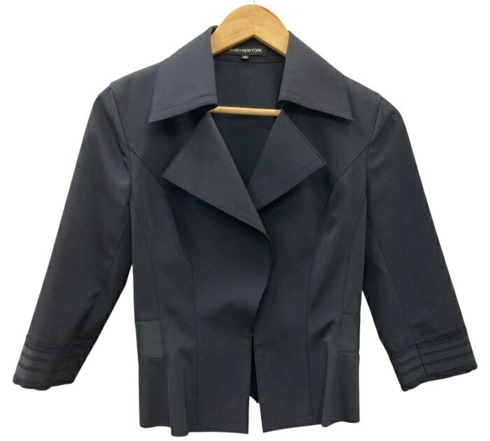 Rakuten - 美品/FOXEY NEW YORK フォクシーニューヨーク/七分袖 タックテーラードジャケット/サイズ40 ネイビー/レディース/FB3893