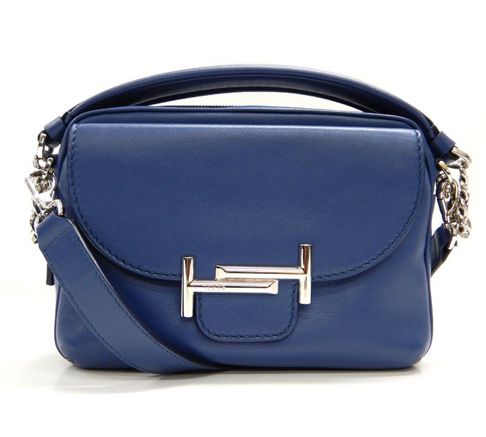 Rakuten - 良品/TOD'S トッズ/ダブル2WAYショルダーバッグ/ブルー/イタリア製/保管袋付き/ハンドバッグ/レディース/FB3002