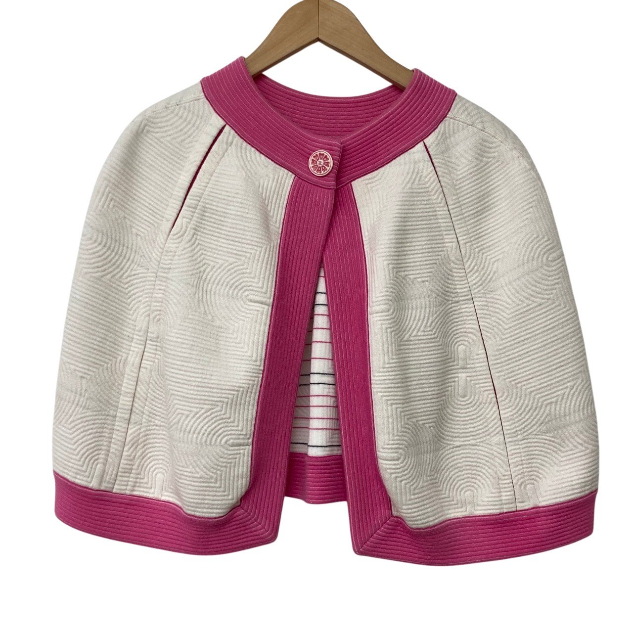 CHANEL/シャネル/ポンチョ/ケープ/サイズ38/40/P53252K068/ホワイト/ピンク/レディース/RS0844